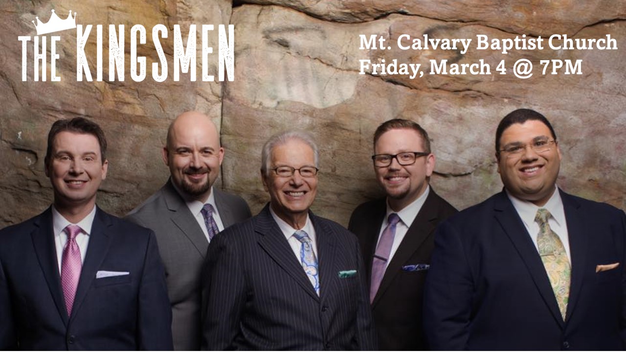 Free Gospel Concert with the Kingsmen Quartet Mt. Calvary Baptist